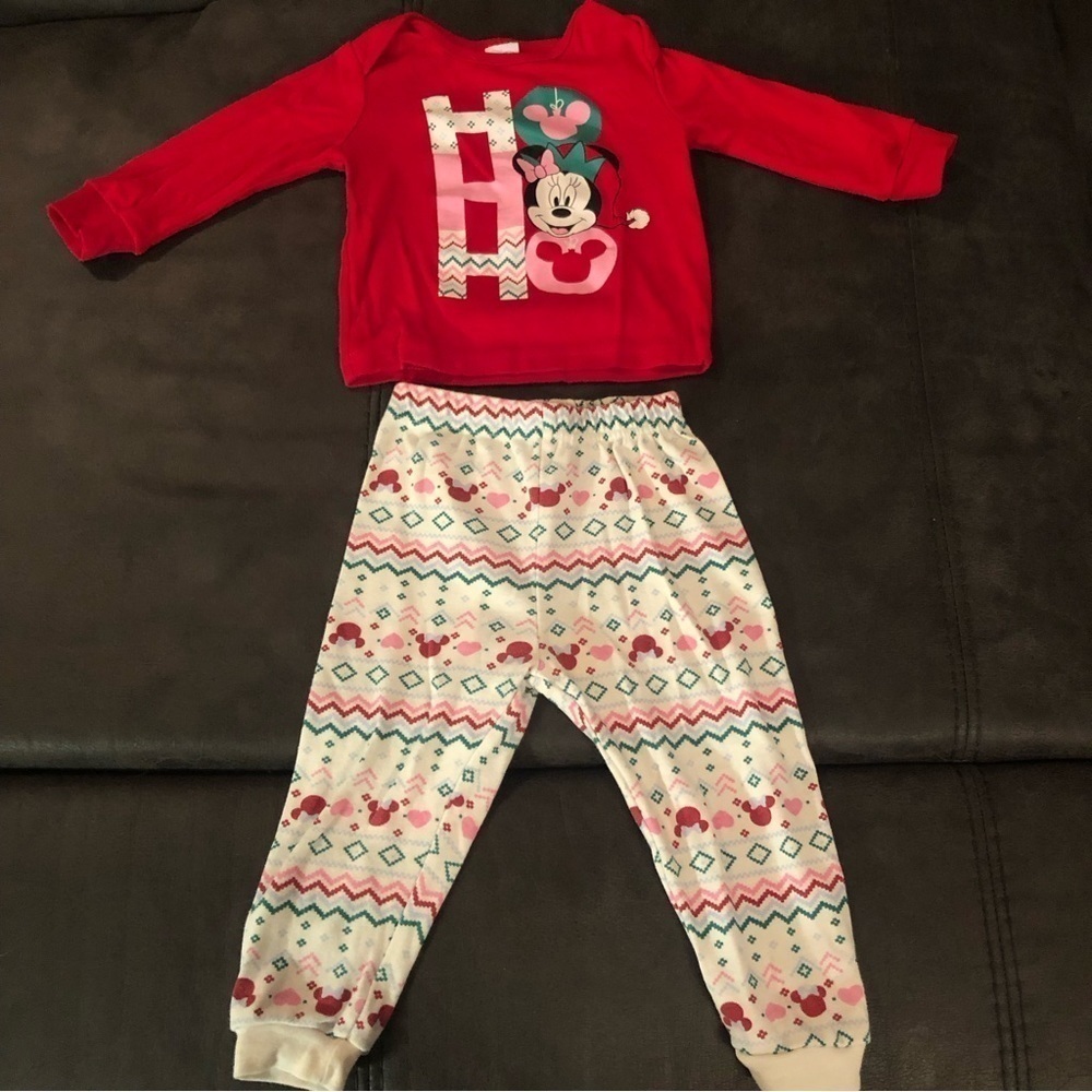 Disney Baby 2 Piece Minnie Holiday Outfit Size 12-18 Months